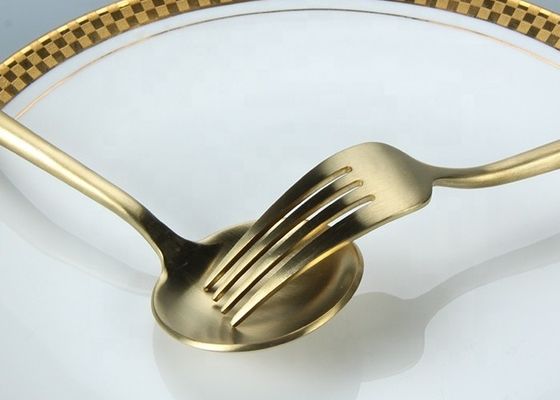 Fadeless Luxury Matte Gold SS304 Fork Knife Spoon Set