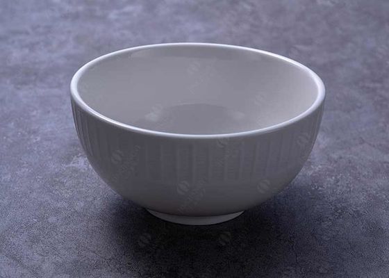 FDA Certificated 5 Inch Embossed White Porcelain Bowls