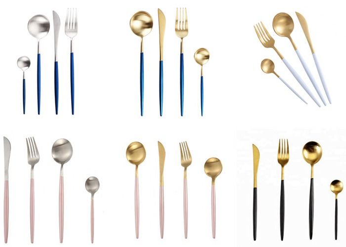 Electroplated 304 Stainless Steel Flatware Set 4pcs