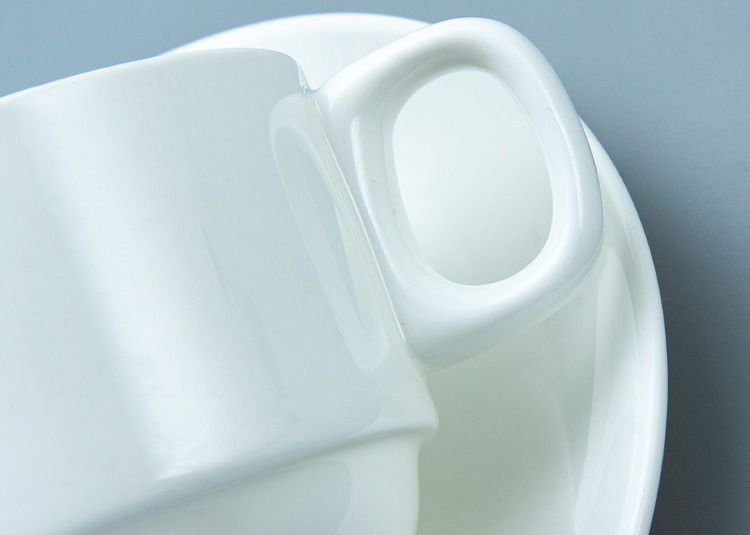 SGS White Stackable Ceramic Mug Cup With Handle